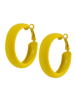 Trendy Round Matt Colorful Cuff Hoop Earrings EH700084 YELLOW